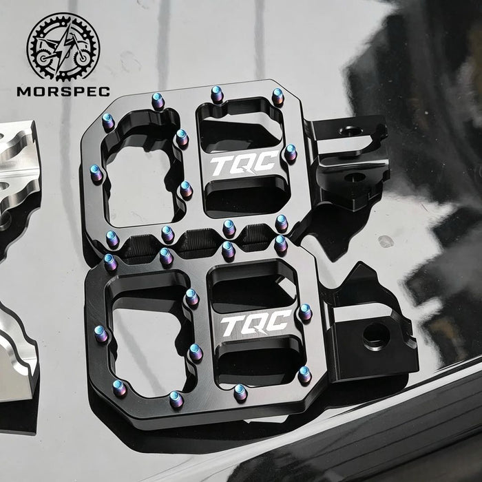 TQC CNC Footpegs - Surron, E-Ride & Talaria (Wide Grip)